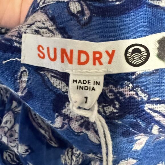 NEW Sundry Sz S Floral Button Down Blouse Perrin Paisley Long Sleeve Top - Picture 10 of 11